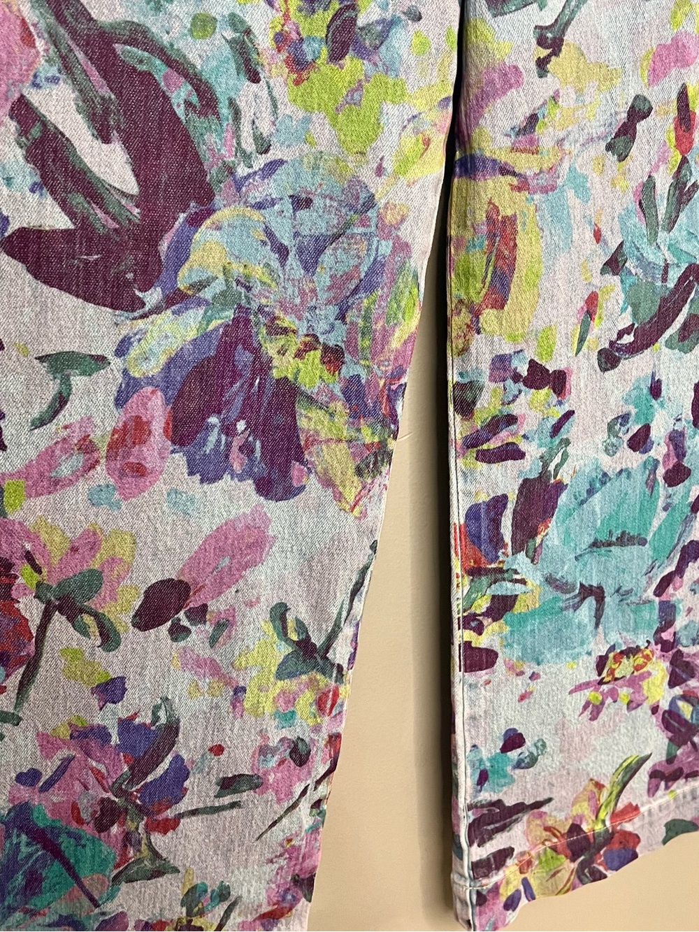 NWOT Anthropologie Maeve Colette High Rise Wide Leg Cropped Jeans Floral Size 27 - Picture 3 of 10